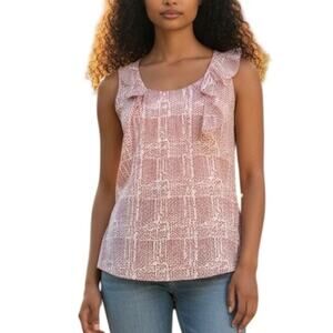 Anthropologie Edme & Esyllte Red White Ruffle Top Size 2